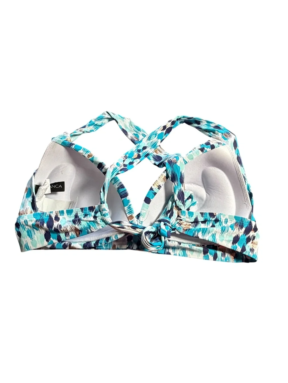 LA BLANCA cross back plus size molded cup push up bikini top size 18W NWT